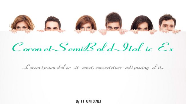 Coronet-SemiBold-Italic Ex example