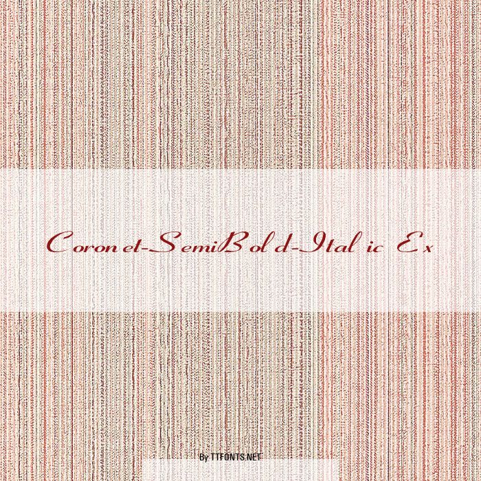 Coronet-SemiBold-Italic Ex example