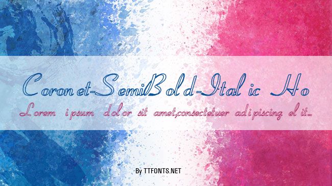 Coronet-SemiBold-Italic Ho example