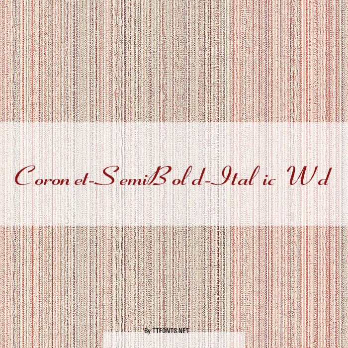 Coronet-SemiBold-Italic Wd example