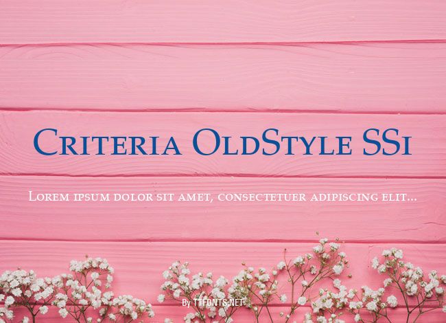 Criteria OldStyle SSi example
