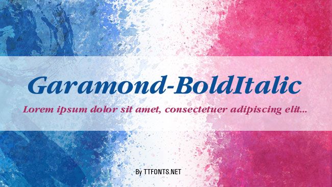 Garamond-BoldItalic example