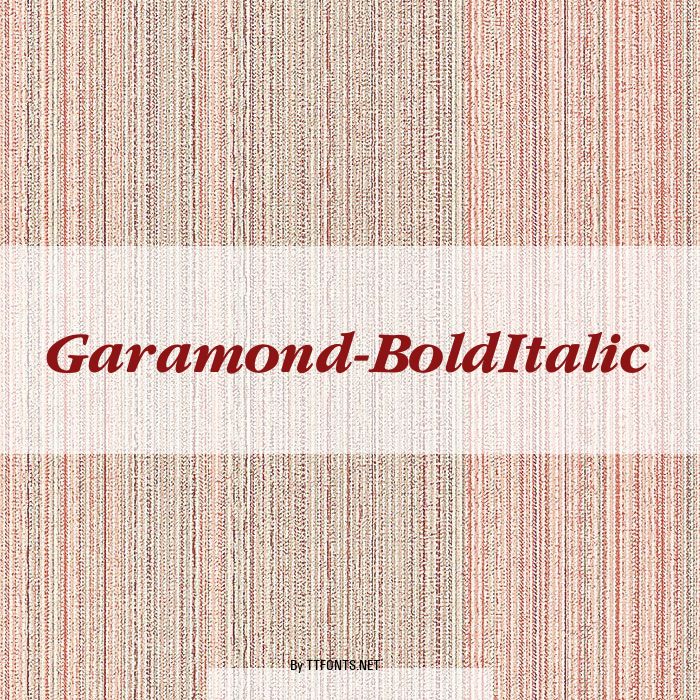 Garamond-BoldItalic example