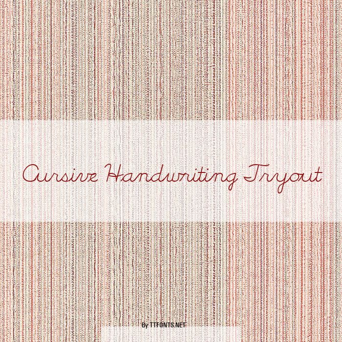 Cursive Handwriting Tryout example