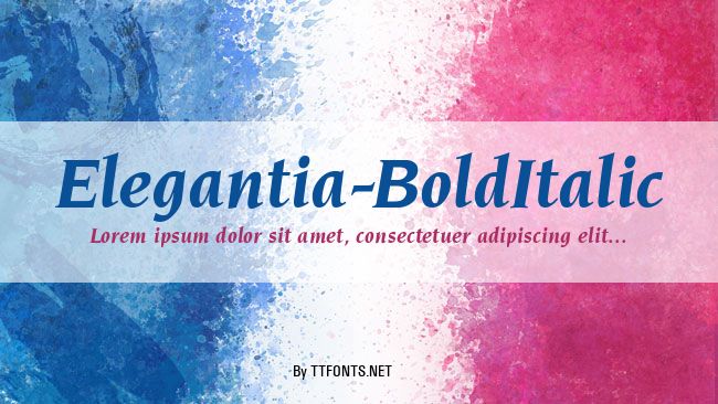 Elegantia-BoldItalic example