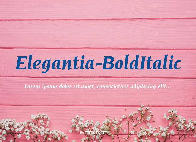 Elegantia-BoldItalic example