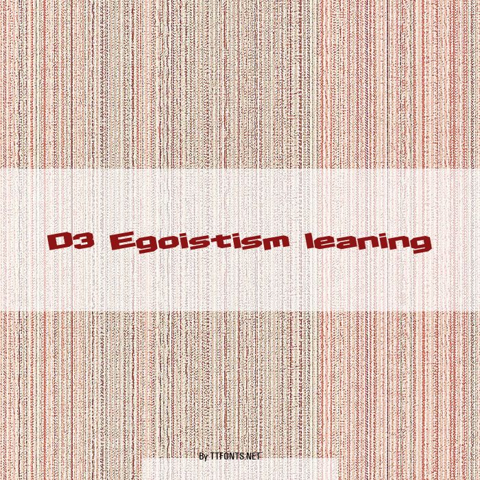 D3 Egoistism leaning example