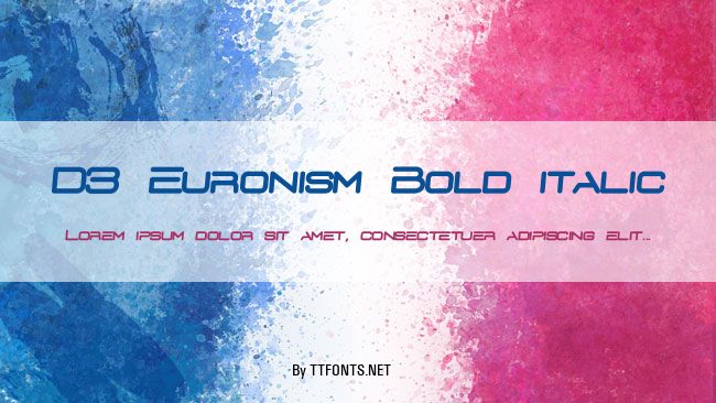 D3 Euronism Bold italic example