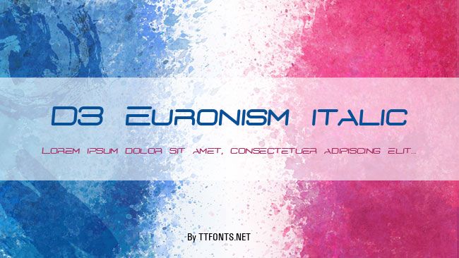 D3 Euronism italic example