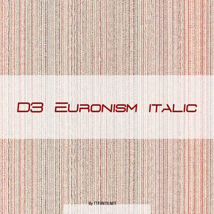 D3 Euronism italic example