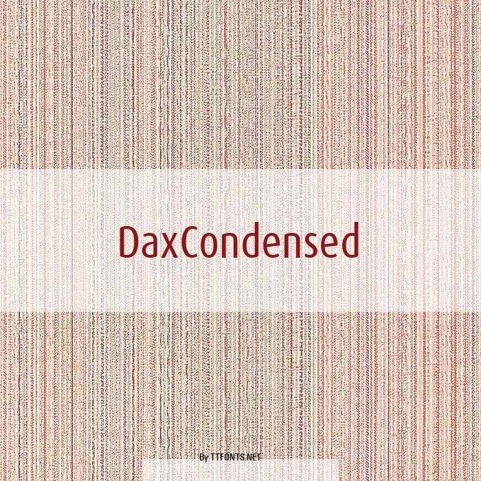 DaxCondensed example