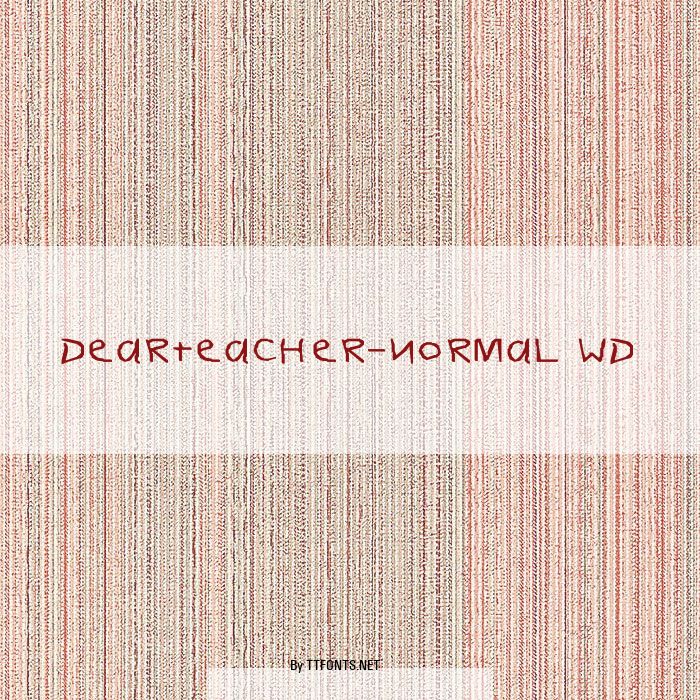 DearTeacher-Normal Wd example