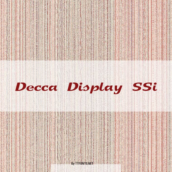 Decca Display SSi example