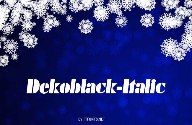Dekoblack-Italic example