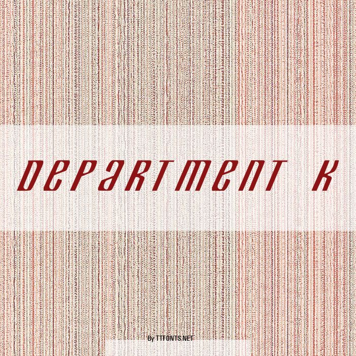 Department K example