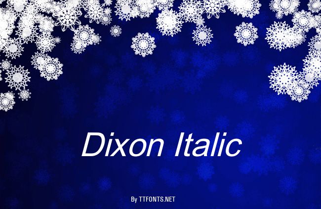 Dixon Italic example