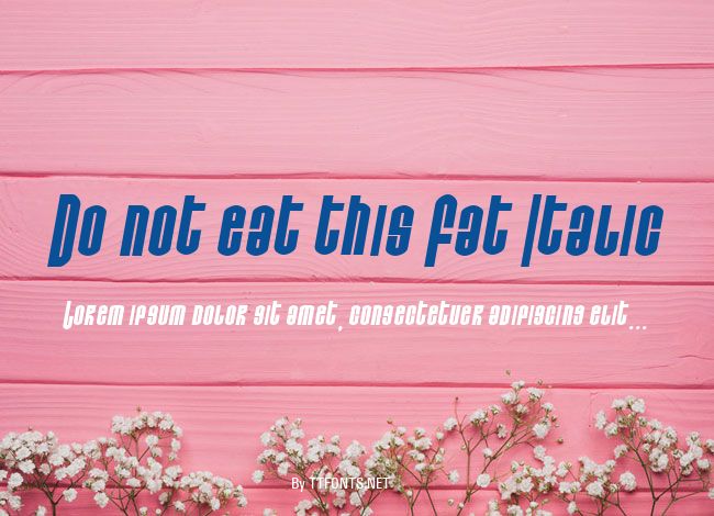 Do not eat this Fat Italic example