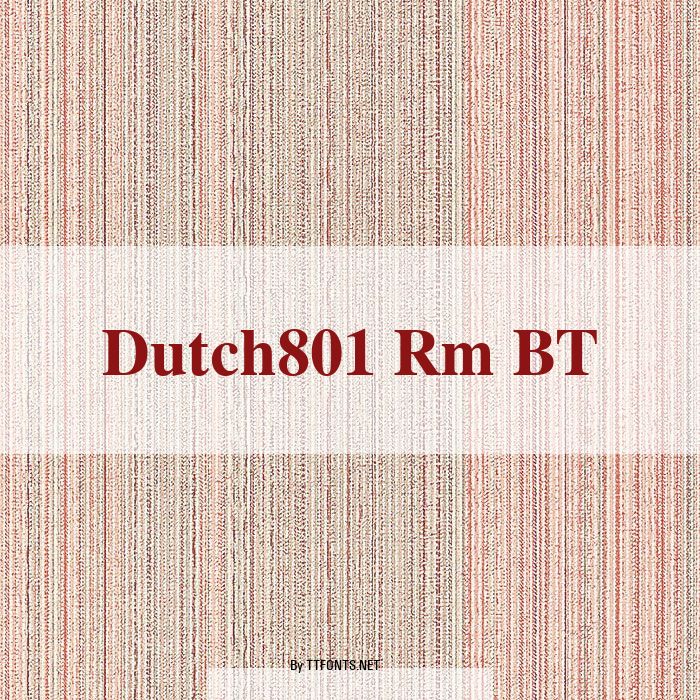 Dutch801 Rm BT example