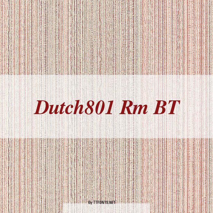 Dutch801 Rm BT example