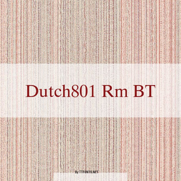 Dutch801 Rm BT example