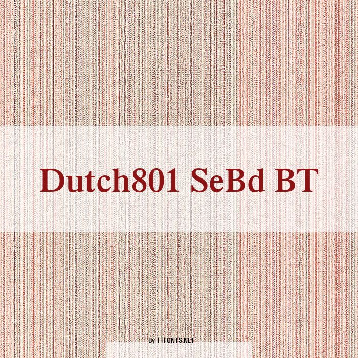 Dutch801 SeBd BT example