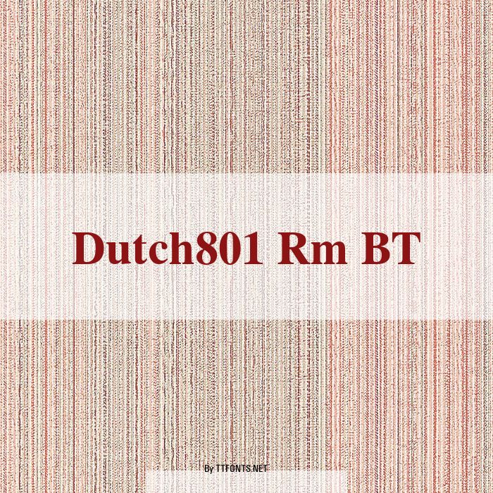 Dutch801 Rm BT example