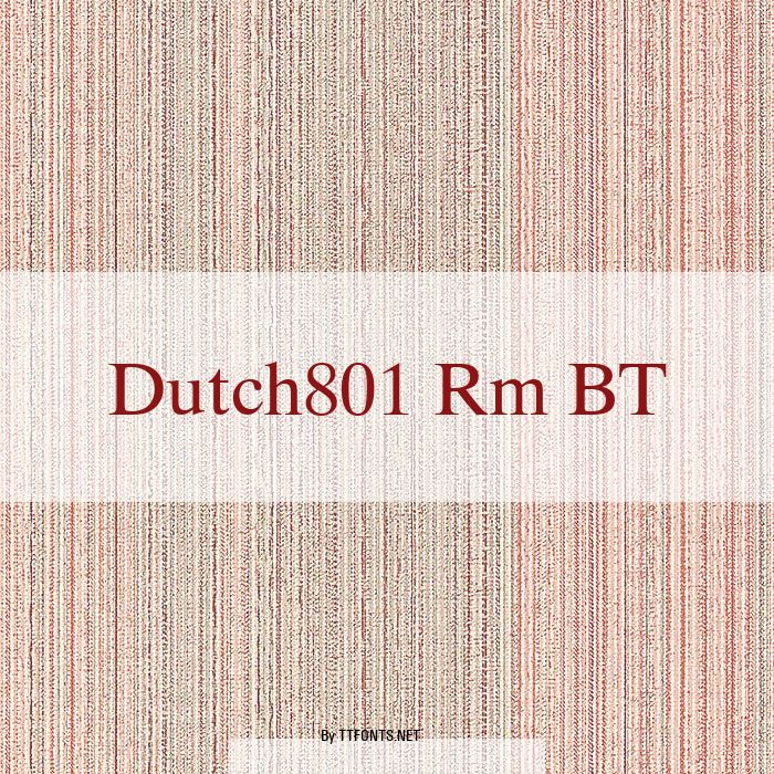 Dutch801 Rm BT example