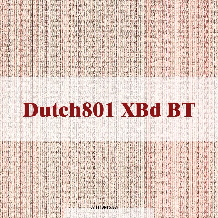 Dutch801 XBd BT example