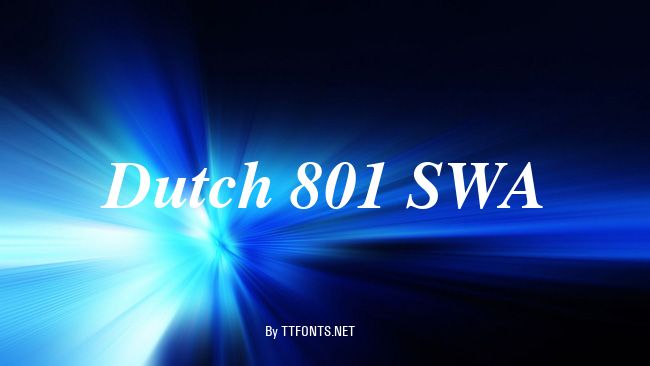 Dutch 801 SWA example