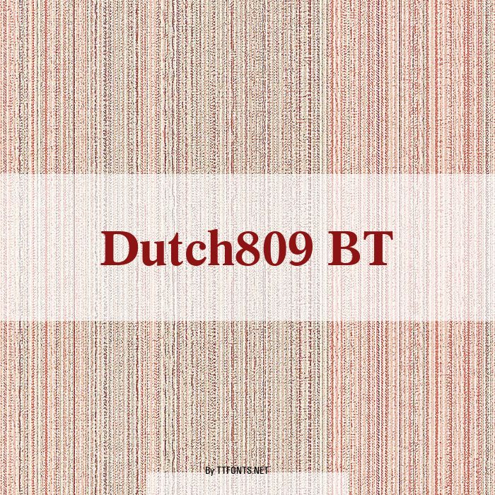 Dutch809 BT example