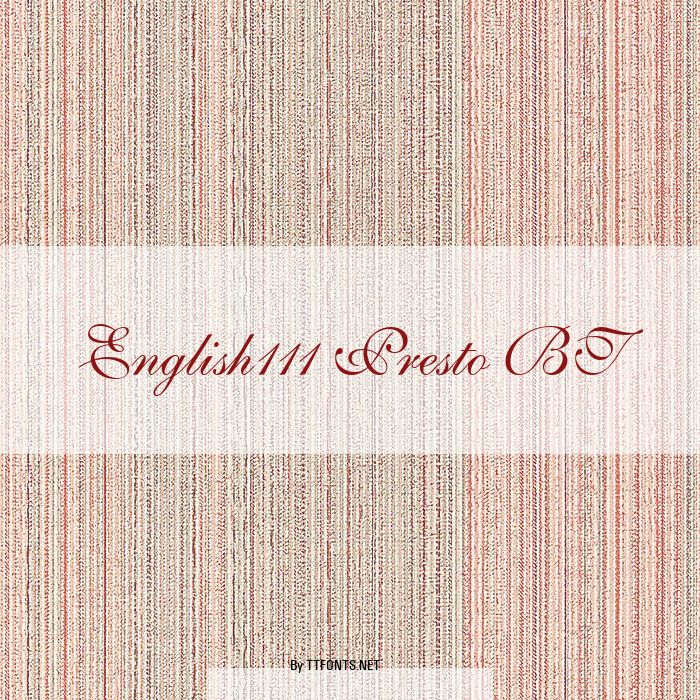 English111 Presto BT example