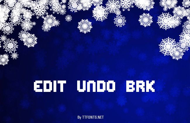 Edit Undo BRK example