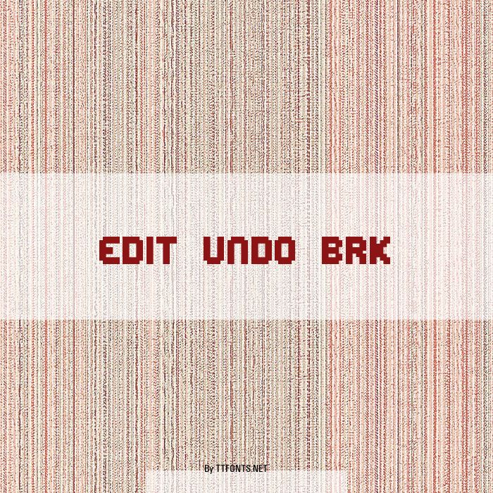 Edit Undo BRK example