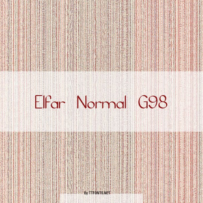 Elfar Normal G98 example