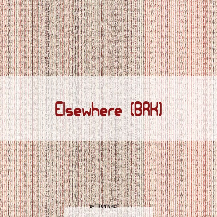 Elsewhere (BRK) example
