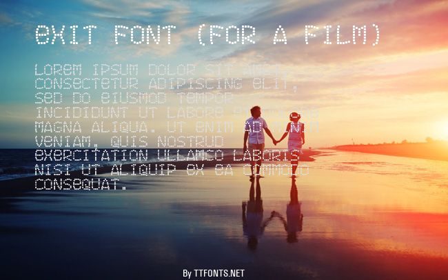 Exit font (for a film) example