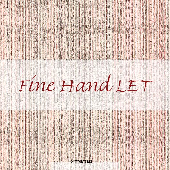 Fine Hand LET example