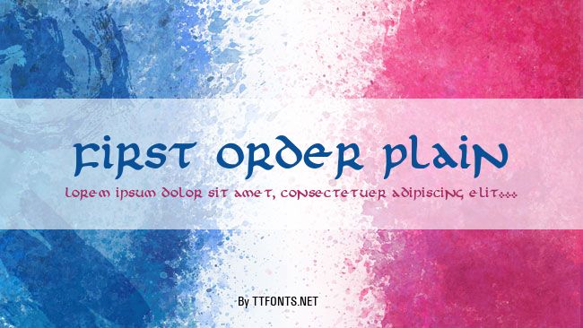 First Order Plain example