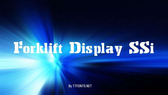 Forklift Display SSi example