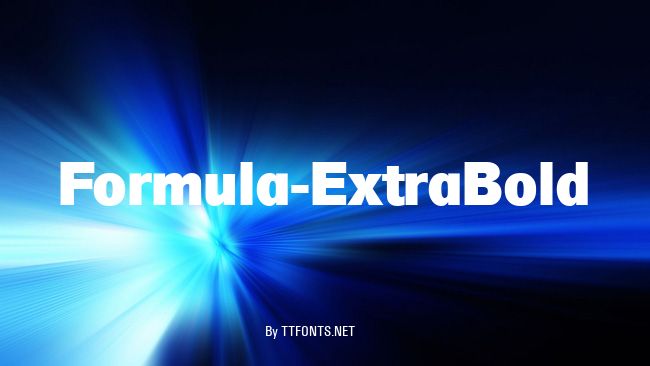 Formula-ExtraBold example