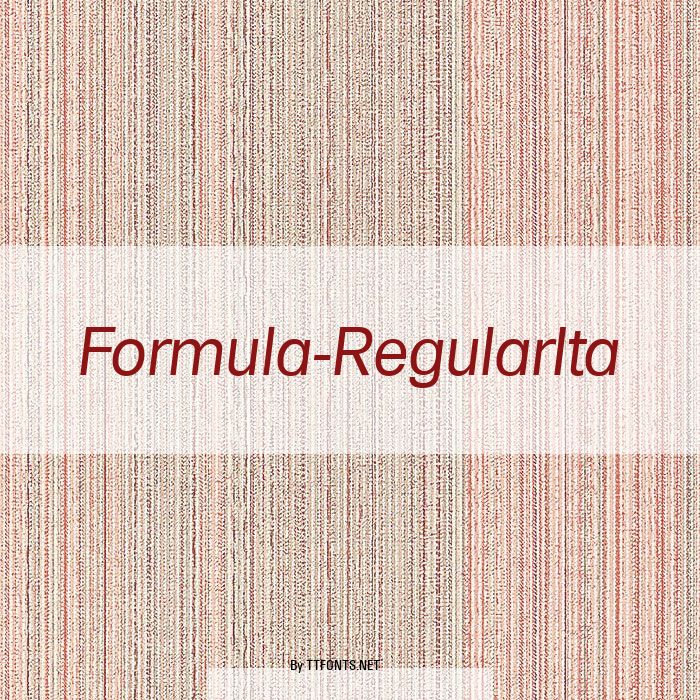 Formula-RegularIta example