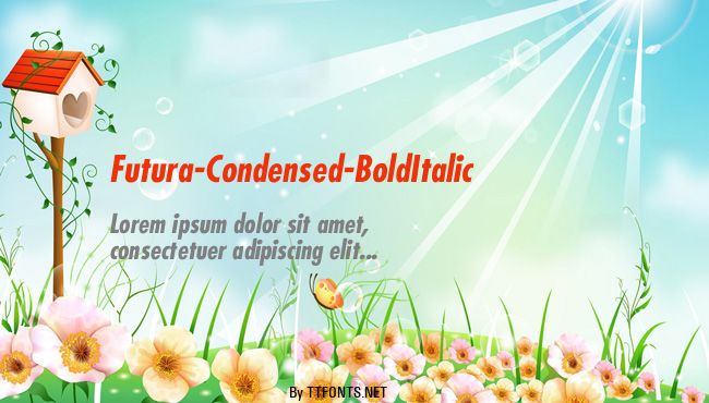 Futura-Condensed-BoldItalic example