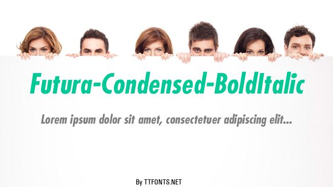 Futura-Condensed-BoldItalic example