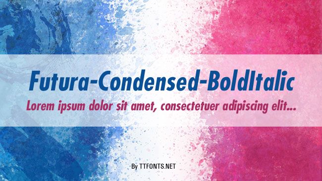 Futura-Condensed-BoldItalic example