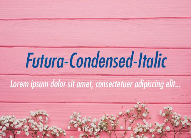Futura-Condensed-Italic example
