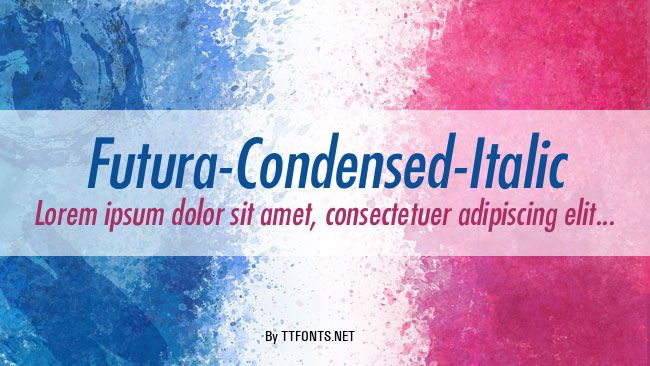 Futura-Condensed-Italic example