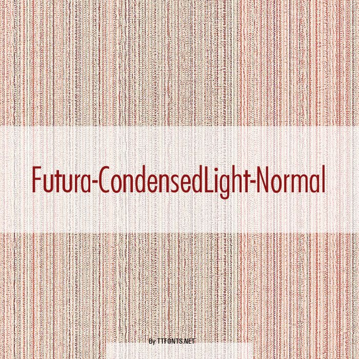 Futura-CondensedLight-Normal example