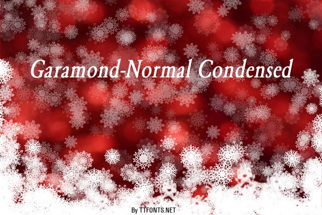 Garamond-Normal Condensed example