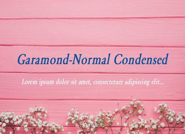 Garamond-Normal Condensed example