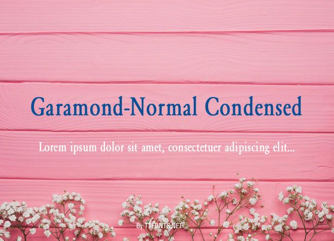 Garamond-Normal Condensed example
